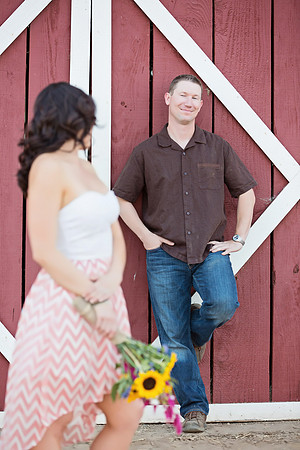 Country Engagement Photos with horses