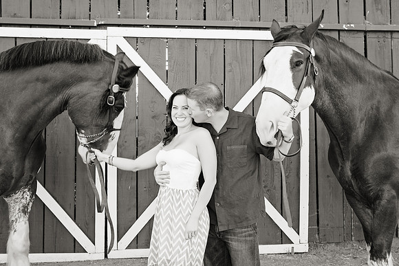 Country Engagement Photos with horses