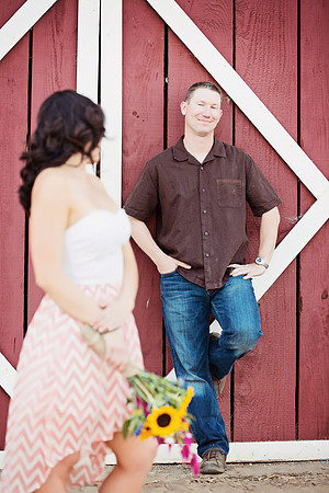 Country Engagement Photos with horses