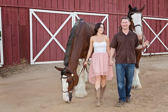 Country Engagement Photos with horses