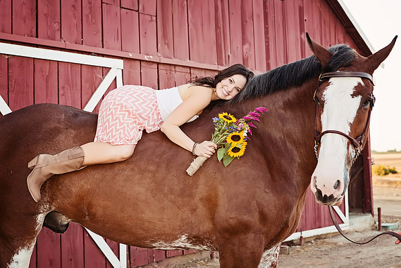 Country Engagement Photos with horses