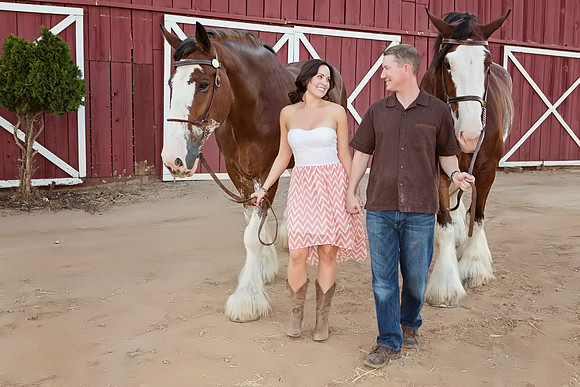 Country Engagement Photos with horses
