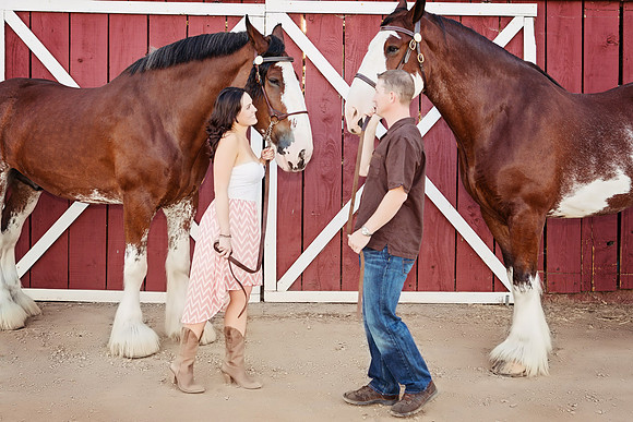 Country Engagement Photos with horses