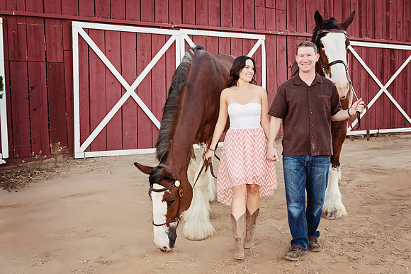Country Engagement Photos with horses
