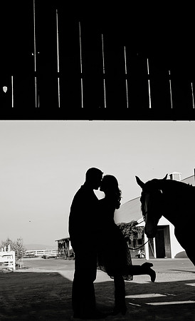 Country Engagement Photos with horses