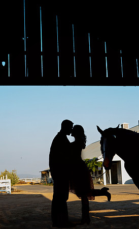 Country Engagement Photos with horses