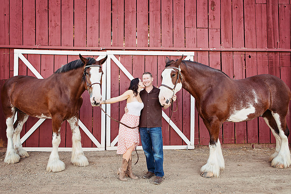 Country Engagement Photos with horses