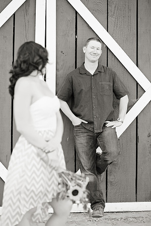 Country Engagement Photos with horses
